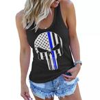 Police Skull Tank Tops