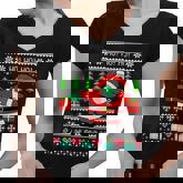 Dabbing Santa Claus Ugly Christmas Sweater Design Graphic Design Printed Casual Daily Basic Women V-Neck T-Shirt