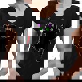 Halloween Black Cat Superstition Killer With A Knife   Women V-Neck T-Shirt