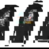 Grandpa Saurus Dinosaur Rex American Flag Matching Long Sleeve T-Shirt