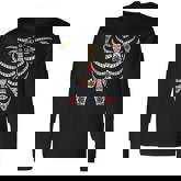 Halloween Day Of Dead Skeleton Flowers Decorated Men Women Long Sleeve T-Shirt T-shirt Graphic Print