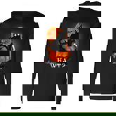 Killer Halloween Scary Moon Black Cat With Knife Pumpkin Men Women Long Sleeve T-Shirt T-shirt Graphic Print