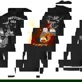 Three Cute Gnomes Halloween Pumpkin Autumn Fall Long Sleeve T-Shirt