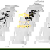 August Girl Birthday Cute Messy Bun Bees Long Sleeve T-Shirt