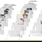 Leo Girl Messy Bun Leopard Bandana July Zodiac Sign Birthday V2 Long Sleeve T-Shirt