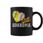 Baseball Softball Ball Heart Grandma Mothers Day  Coffee Mug