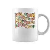 Believer Motivator Innovator Educator Retro Teacher Gifts  V4 Coffee Mug