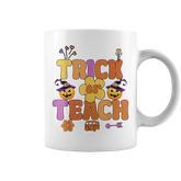 Groovy Halloween Trick Or Teach Retro Floral Ghost Teacher  V55 Coffee Mug