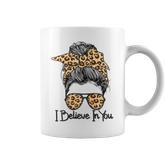 I Believe In You Motivational Testing Day Messy Bun Teacher   V3 Coffee Mug