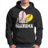 Baseball Softball Ball Heart Grandma Men Hoodie