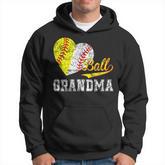 Baseball Softball Ball Heart Grandma Men Hoodie