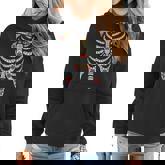 Halloween Day Of Dead Skeleton Flowers Decorated Women Hoodie Graphic Print Hooded Sweatshirt