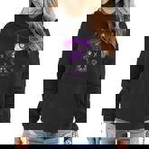 Spookscene Edgy Kitty Hat Scene Kid Emo Alt Goth Purple Women Hoodie Graphic Print Hooded Sweatshirt