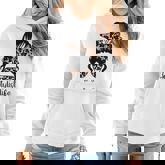 Hairstylist Lifes Mom Messy Bun Funny Mothers Day  Women Hoodie Graphic Print Hooded Sweatshirt