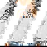 Hello Preschool Rainbow Teacher Team Preschool Squad Girls  Women Hoodie Graphic Print Hooded Sweatshirt