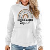 Kindergarten Squad Kinder First Day Rainbow Teacher Student  Women Hoodie Graphic Print Hooded Sweatshirt