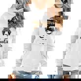 Womens Mothers Day Funny Sissy Life Messy Bun Leopard Mommy Grandma Women Hoodie Graphic Print Hooded Sweatshirt