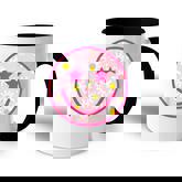 Funny Pink Happy Face Daisy Flower  Smile Face Trendy  Accent Mug