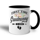 Pregnancy Announcement First Time Grandmommy Est2022 Floral  Accent Mug