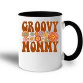 Retro Groovy Mommy Matching Family 1St Birthday Party  Accent Mug