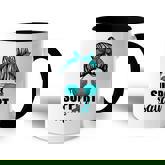Support Squad  For Women Ovarian Cancer Messy Bun  Accent Mug