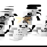 Womens Mothers Day Funny Sissy Life Messy Bun Leopard Mommy Grandma Accent Mug