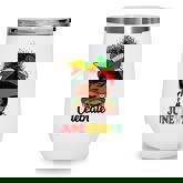Black Women Messy Bun Junenth Celebrate Indepedence Day  Wine Tumbler