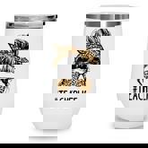 Classy Teacher Life Messy Hair Bun Leopard Women Mothers Day  Wine Tumbler