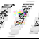 Free Mom Hugs Messy Bun Lgbt Pride Rainbow  V4 Wine Tumbler