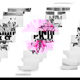 Pink Out Breast Cancer Awareness Sunflower Pink  Wine Tumbler