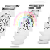 Rainbow Eight Year Girl Birthday Party Boho Family 8Th Year  Wine Tumbler