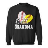 Baseball Softball Ball Heart Grandma Mothers Day Men Women Sweatshirt Graphic Print Unisex
