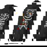 Halloween Day Of Dead Skeleton Flowers Decorated Men Women Sweatshirt Graphic Print Unisex