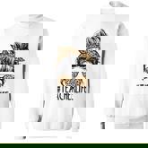 Classy Teacher Life Messy Hair Bun Leopard Women Mothers Day  Sweatshirt