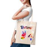 Kids 4 Year Old Butterfly Birthday Girls 4Th Girl Party  Tote Bag
