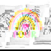 Kids 4 Years Old Rainbow 4Th Birthday Four Bday Girls Boys Kids  Pillow