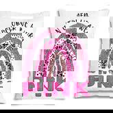 October We Wear Pink Rainbow Breast Cancer Awareness Leopard  Pillow