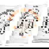 Retro Vintage Groovy Trick Or Teach Halloween Teacher Life  V2 Pillow