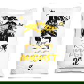 Womens August Girl Birthday  Cute Messy Bun Bees Gifts  Pillow