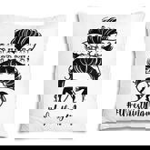 Womens Wrestling Mom Life Messy Bun Hair Glasses Mothers Day Gift  Pillow