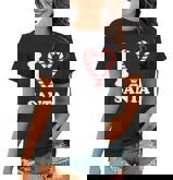 I Heart Santa Candy Cane T-Shirt Graphic Design Printed Casual Daily Basic Women T-shirt