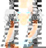 Floral Highland Cow Heifer Horseshoe Western Country Cowboy  Women T-shirt