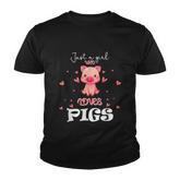 Just A Girl Who Loves Pigs Cute Animal Pig Nice Gift Girls Graphic Design Printed Casual Daily Basic Youth T-shirt