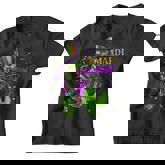 Mardi Gras Dabbing T Rex Dinosaur Mardi Grawr Bead Costume  Youth T-shirt