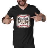 Baseball Mom Leopard Funny Softball Mom Mothers Day 2022  Men V-Neck Tshirt