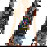 100 Days Smarter Happy 100Th Day Of School Rainbow Leopard Women's V-neck Casual Sleeveless Tank Top