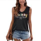 Teaching Is My Jam Blessed Teacher Fun Design For A Teacher  Women's V-neck Casual Sleeveless Tank Top