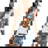 Floral Highland Cow Heifer Horseshoe Western Country Cowboy  Women's V-neck Casual Sleeveless Tank Top