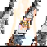 Groovy Halloween Trick Or Teach Retro Floral Ghost Teacher  V33 Women's V-neck Casual Sleeveless Tank Top