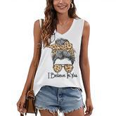 I Believe In You Motivational Testing Day Messy Bun Teacher   V3 Women's V-neck Casual Sleeveless Tank Top